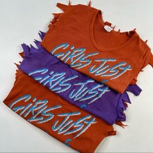 Vintage 80s Girls Just Want To Have Fun Baby Doll Crop Top Sz S